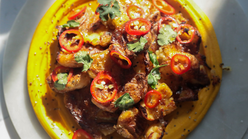 π Crispy Potatoes with Sunshine Beans π